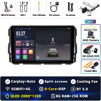 Android 14 Carplay Car Radio for Chevrolet Silverado Impala GMC Yukon Acadia Sierra Multimedia Video Player Navigation Stereo BT