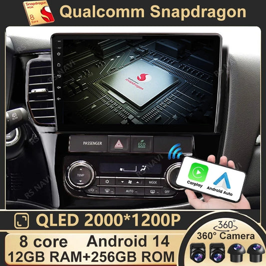 Android 14 Car Radio Multimedia Automotive Carplay Android Auto Wireless For Mitsubishi Outlander 3 2012-2018 Autoradio Stereo
