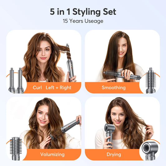 5 in 1 Multi Hair Styler Curling Iron Hair Hot Air Brush Curling High speed Hair Dryer Salon Professional Curly Hair Styler