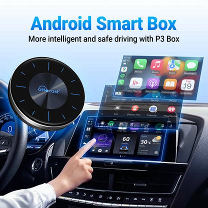 OTTOCAST P3 OttoAibox CarPlay AI Box Wireless Android Auto Smart TV Box Car Accessories for Benz Audi Kia Hyundai VW Toyota 2024