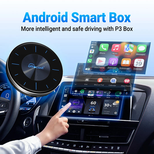 OTTOCAST P3 OttoAibox CarPlay AI Box Wireless Android Auto Smart TV Box Car Accessories for Benz Audi Kia Hyundai VW Toyota 2024