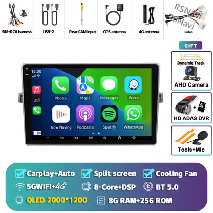 Android 14 Car radio Navigation Multimedia Player For Toyota Verso 2010 2011 2012 2013 2014 2015 2016 Carplay Auto Stereo video