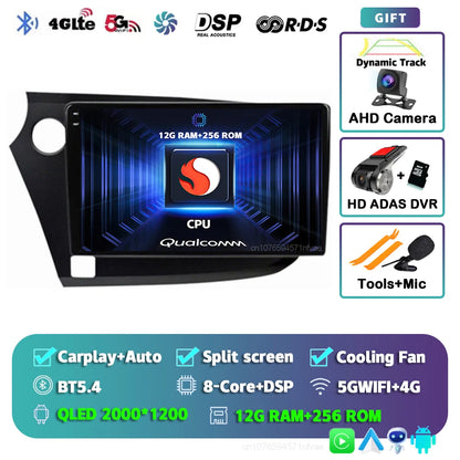 Android 14 Carplay Auto Car Radio Multimedia Player For HONDA INSIGHT 2009-2014 Navigation Autoradio GPS Stereo 2din Head Unit