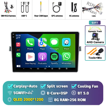 Android 14 Car radio Navigation Multimedia Player For Toyota Verso 2010 2011 2012 2013 2014 2015 2016 Carplay Auto Stereo video