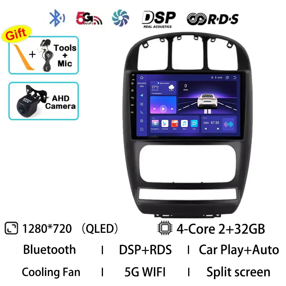 Android 15 Car Radio For Dodge Caravan 4 For Chrysler Voyager RG RS Town&Country RS 2000 - 2007 Multimedia Stereo Player NAVI BT