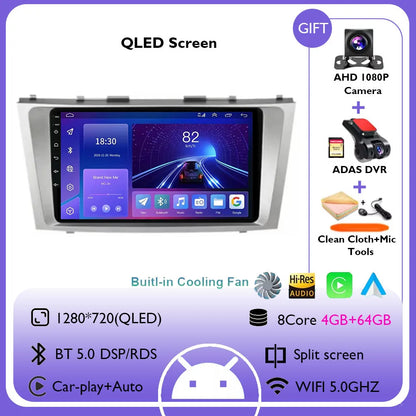 Android 14 Multimedia Player For Toyota Camry XV40 2005 - 2011 Wireless Carplay Auto Radio Car Radio 4G Navigation GPS RDS DSP