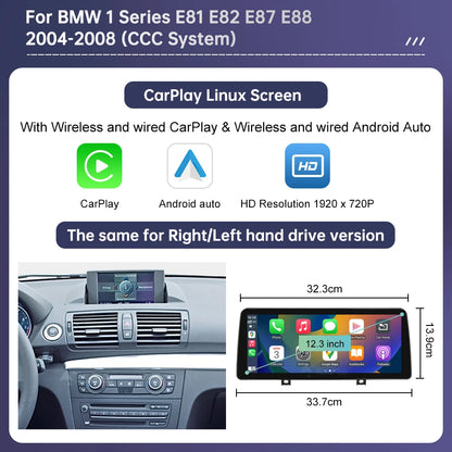 Wireless CarPlay Android Auto Car Multimedia Screen For BMW 1 Series E81 E82 E87 E88 CCC CIC System Touch Display Car Radio