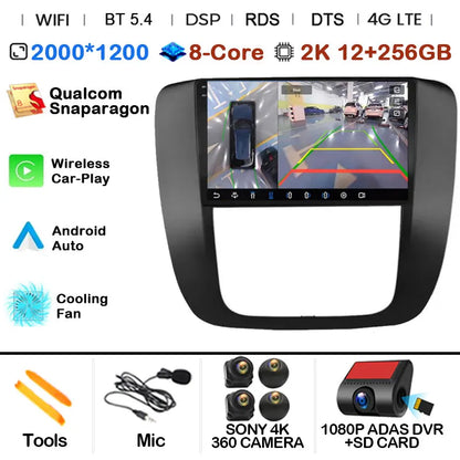 Android 14 Car Radio Multimedia For GMC Yukon 3 GMT 900 for Chevrolet Tahoe 3 III GMT900 2007 -2014 9" Screen Carplay Stereo GPS
