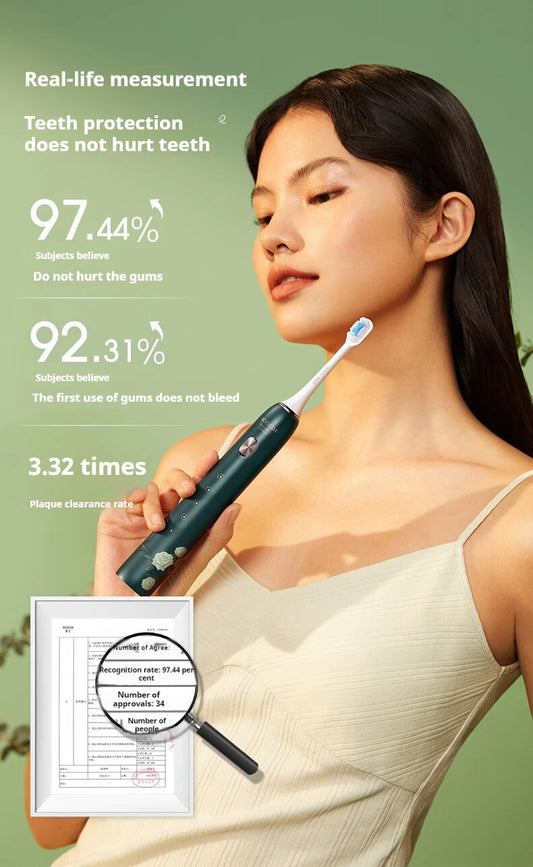 SOOCAS X3S White Rose Adult Smart Sonic Electric Toothbrush IPX7 Waterproof Ultrasonic Tooth Brush