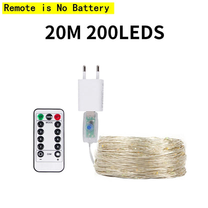 10M-200M LED String Lights Street Fairy Lights Christmas Lights Tree Garland For Outdoor Home Party New Year Wedding Decoration
