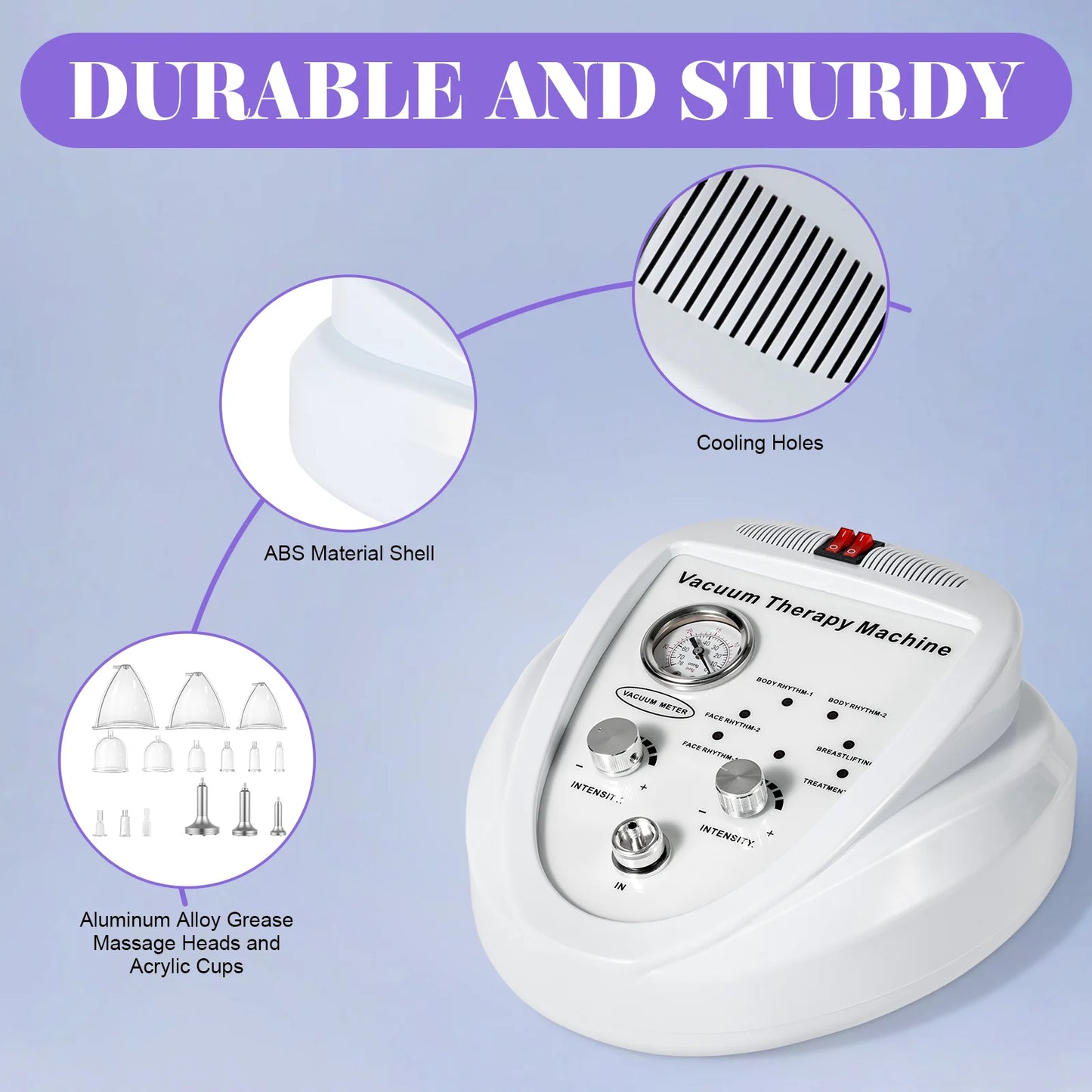 Vacuum Therapy Machine Professional Acupoint Cupping Body Shaping Device Body Shape Massage Machine with 3Pcs Massage Heads