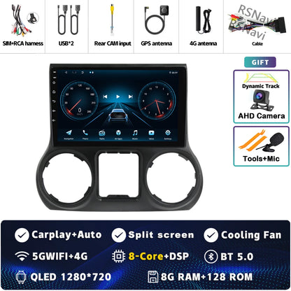 Android 14 Carplay Auto For Jeep Wrangler 3 JK 2015 2016 2017 Car Radio Player Multimedia srereo Navigation BT 4G WIFI DSP