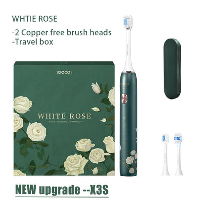 SOOCAS X3S White Rose Adult Smart Sonic Electric Toothbrush IPX7 Waterproof Ultrasonic Tooth Brush