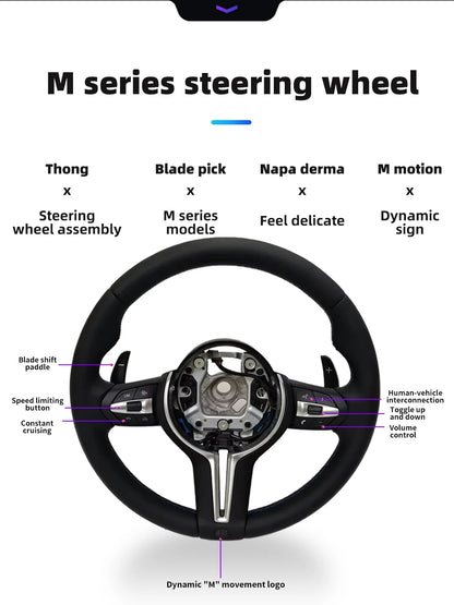 M Sport Full Leather Steering Wheel For BMW M3 F30 F15 F16 F20 F21 F25 F26 M5 F10 F11 F06 F07 F12 F13 F01 E90 E90 X5 E70 E87 E81