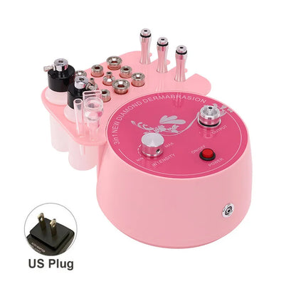 Pink Diamond Microdermabrasion Machine Facial 3 in 1 Professional Blackhead Removal Acne Clearning Anti Aging Skin care Tool