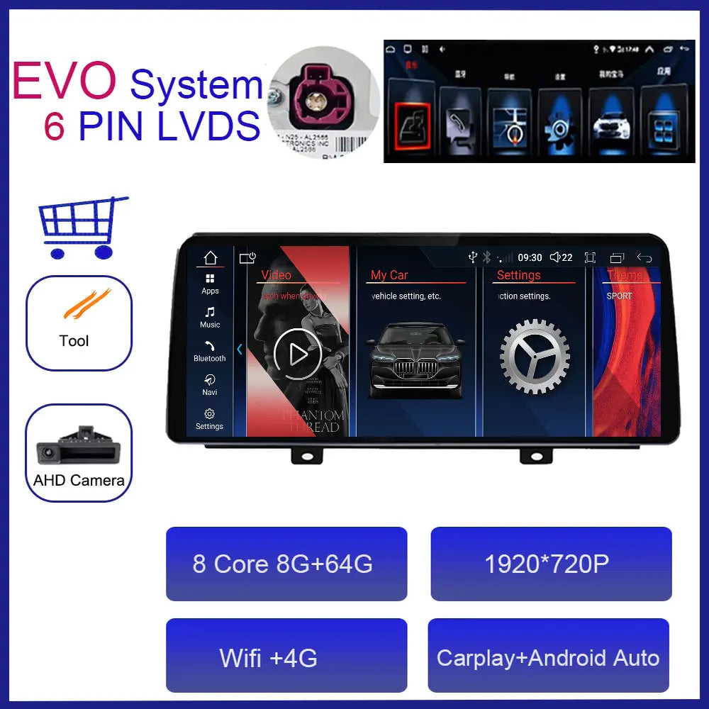 12.3'' For BMW X3 G01 X4 G02 2018 - 2020 EVO System Android Auto Multimedia Player Carplay Radio GPS Navigation 4G 1920X720P
