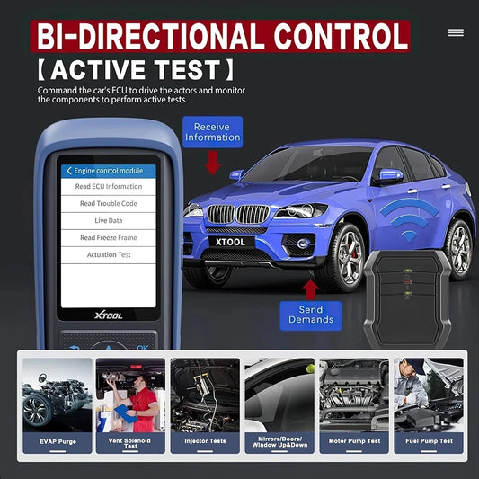 XTOOL A30 Pro Car Bi-Directional Scanner Full Systems Diagnostic Tool with 15 Services Key Programming ABS Bleeding Free Update