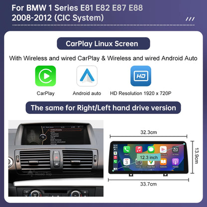 Wireless CarPlay Android Auto Car Multimedia Screen For BMW 1 Series E81 E82 E87 E88 CCC CIC System Touch Display Car Radio