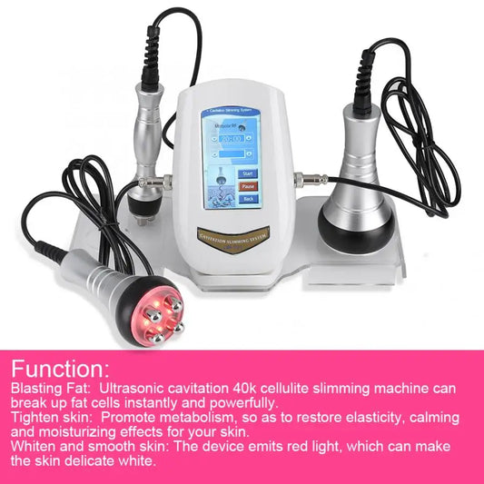 3 in 1 Body Slimming 40K Cavitation Ultrasonic Weight Loss Skin Rejuvenation Multipolar Skin Tighten Anti-wrinkle Machine
