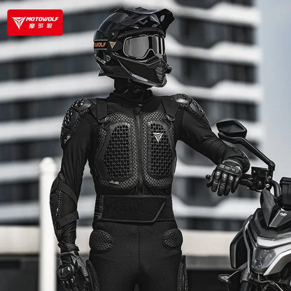 Motowolf 1 Set Motorcycle Armor Jacket CE Certified Motorcyclists Body Armor with Spine Protection Motorcycle Protective Gear