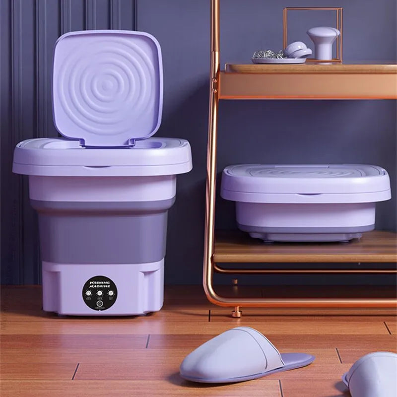8L Small Folding Washing Machine Student Dormitory Underwear Socks Mini Cleaning Machine Portable