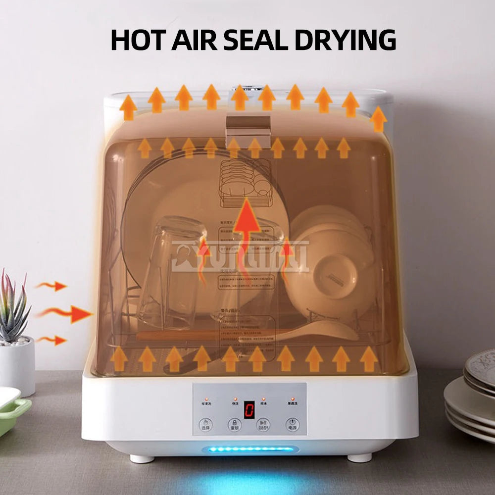 Portable Dishwashers Countertop Dish Washing Machine Kitchen Household Intelligen Visual Dishwashe