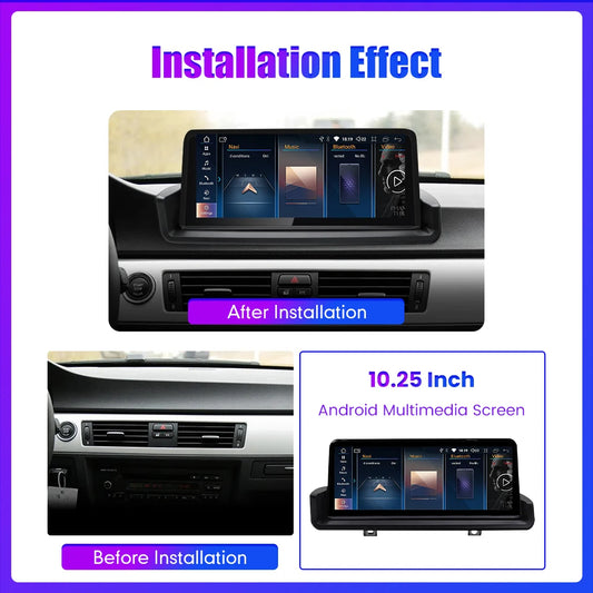 10.25" Android Car Radio For BMW 3 Series E90 2006-2011 No Original Screen GPS Navigation Multimedia Player Carplay Android Auto
