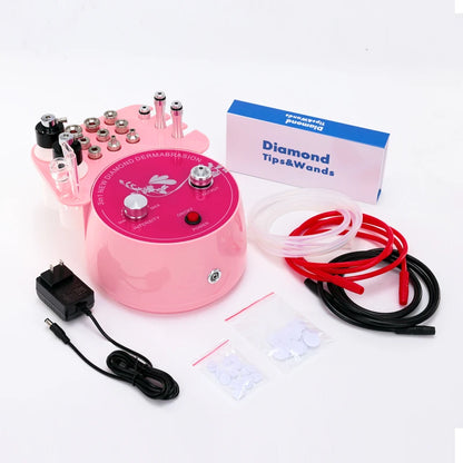 Pink Diamond Microdermabrasion Machine Facial 3 in 1 Professional Blackhead Removal Acne Clearning Anti Aging Skin care Tool