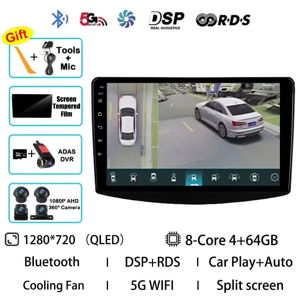Android 15 Car Radio For Mitsubishi Grandis 1 2003 - 2011 GPS Multimedia Player Navi Head Unit Stereo Wireless Carplay Auto QLED