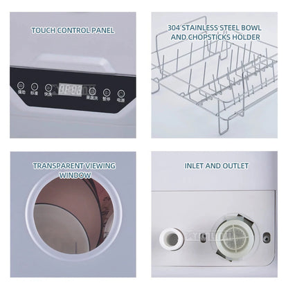 Countertop Electric Dish Washers Kitchen Dish Bowl Washing Machine Máquina Lavar Louça Portátil Sm