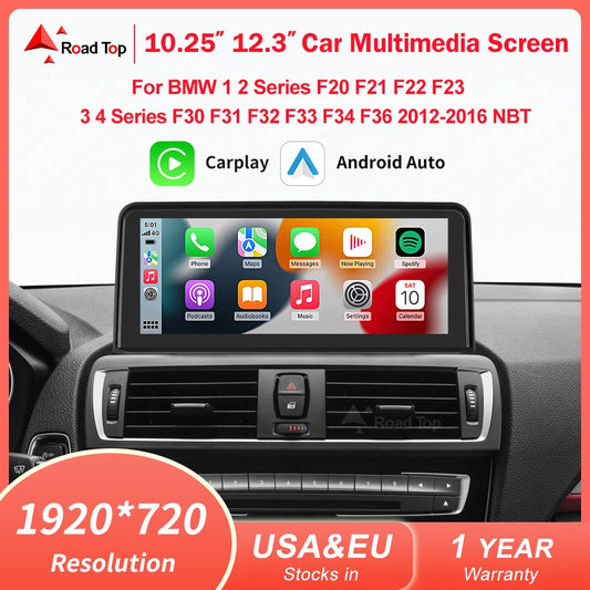 1920*720 Wireless Carplay Multimedia Screen Android Auto For BMW 1 2 3 4 Series F20 F21 F22 F23 F45 F30 F31 F33 F36 NBT System