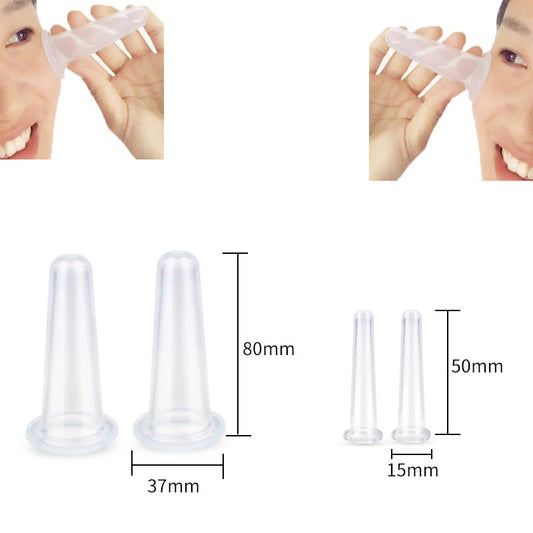 Hotsale Silicone Jar Vacuum Cuppings Can for Body Fack Facial Massage Tool Suction Cans Anti Cellulite Cups Set Health Care Tool