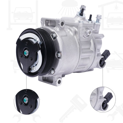 12V 125 Amps Air Conditioning Compressor AC Clutch Kit for Cars and Trucks Silver Energy-saving Air Conditioning Compressor