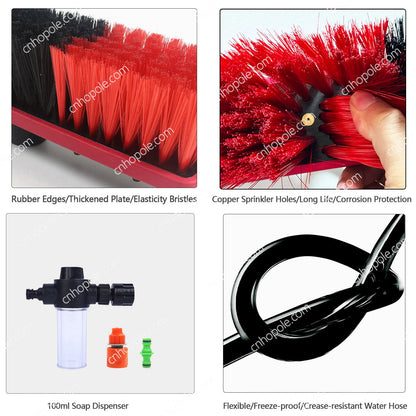 20ft Water Fed Pole Brush with Squeegee Kit High Reach Window Cleaning Tool 6 Meters Extension Sol