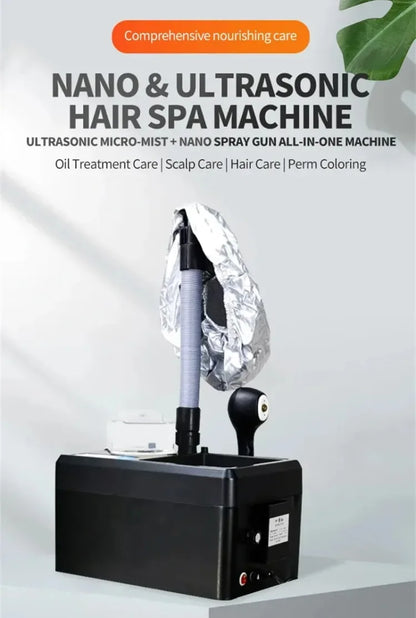 Nano Ultrasonic Hair Spa Machine Scalp Care Deep Conditioning Hair Steamer Head-Mounted Smoothing