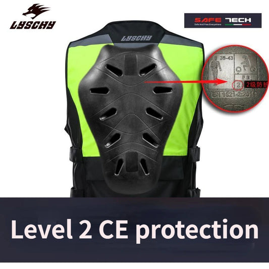 LYSCHY Motorcycle Reflecting Vest Winter Reflective Bike Jacket Men Motocross Riding Equipment with Protective Gear Safety Vest