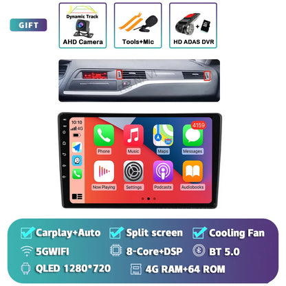 Android 14 Carplay Car Radio Multimedia For Citroen C5 2008 2009 2010 -2017 navigation video DVD Autoradio Stereo 2din Head Unit