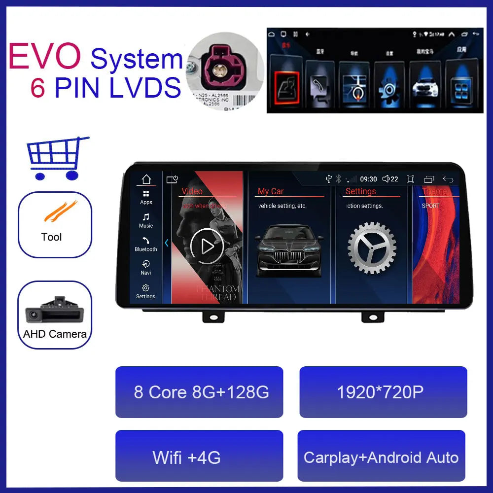 12.3'' For BMW X3 G01 X4 G02 2018 - 2020 EVO System Android Auto Multimedia Player Carplay Radio GPS Navigation 4G 1920X720P