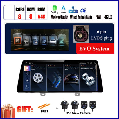 For BMW X3 G01 X4 G02 2018 2019 Car Carplay 12.3 Inch Android Touch Screen Monitor Stereo Speakers Radio Multimedia Player Auto