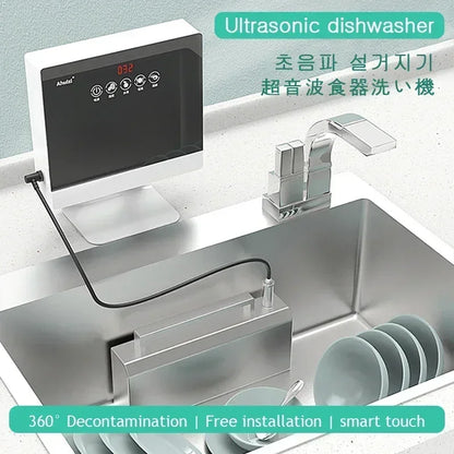 1PC Ultrasonic Dishwasher Automatic Household Portable Sink Dishwasher Small Free-standing Install