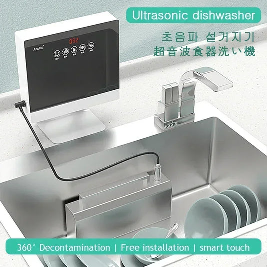 1PC Ultrasonic Dishwasher Automatic Household Portable Sink Dishwasher Small Free-standing Install
