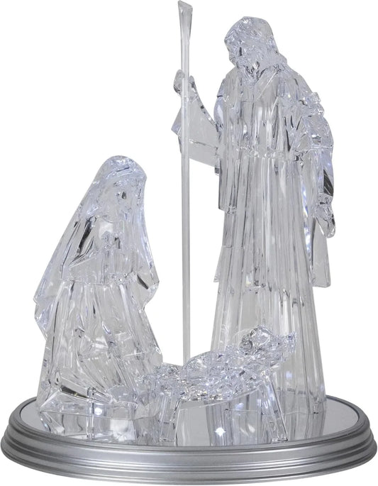 Northlight LED Lighted Acrylic Holy Family Nativity Scene on Mirror Christmas Decoration - 17"