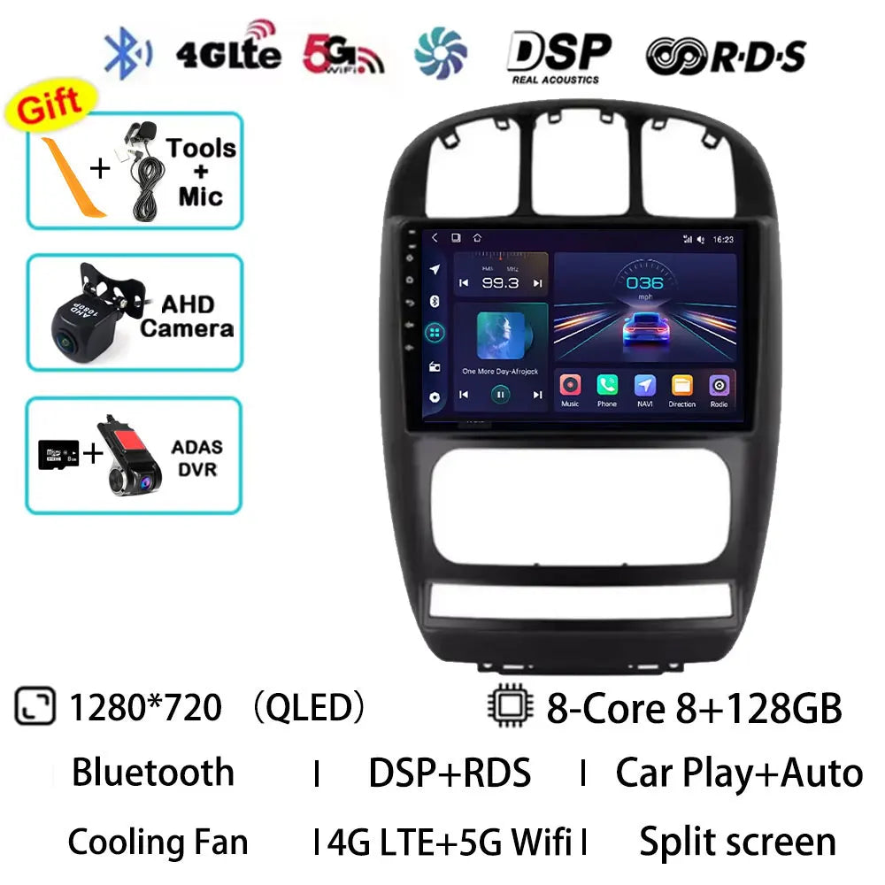 Android 15 Car Radio For Dodge Caravan 4 For Chrysler Voyager RG RS Town&Country RS 2000 - 2007 Multimedia Stereo Player NAVI BT