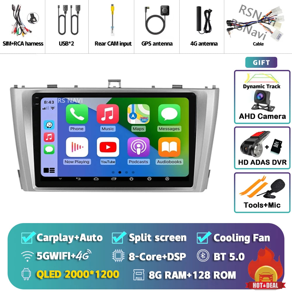 Android 14 Car Radio For Toyota Avensis T27 2009 - 2015 Navigation GPS Multimedia Player Stereo wifi+4G Carplay auto video 2din