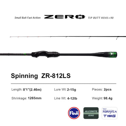 PURELURE ZERO Small Bait Light High Carbon Long Throwing Rod Rock Fishing Spinning Trout Rod BFS Fishing Casting UL  Stream Bass