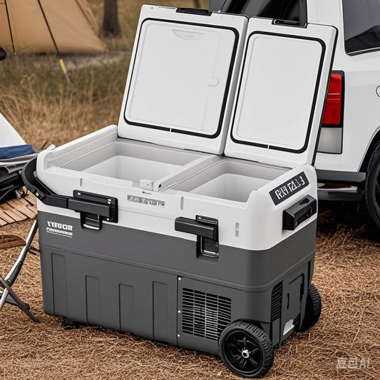 VEVOR 40L/50L/58L Portable Car Refrigerator, 12V Dual Zone Portable Freezer, Compressor Cooler for Outdoor Camping RV Car
