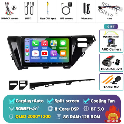 Android 14 Carplay Auto Car Radio For Toyota Camry 8 XV 70 2017 2018 2019 2020 Navigation Video Player Multimedia Stereo DSP GPS
