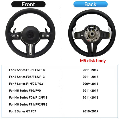 M Sport Full Leather Steering Wheel For BMW M3 F30 F15 F16 F20 F21 F25 F26 M5 F10 F11 F06 F07 F12 F13 F01 E90 E90 X5 E70 E87 E81
