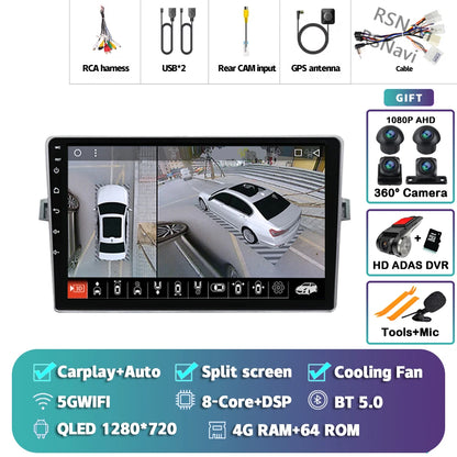 Android 14 Car radio Navigation Multimedia Player For Toyota Verso 2010 2011 2012 2013 2014 2015 2016 Carplay Auto Stereo video