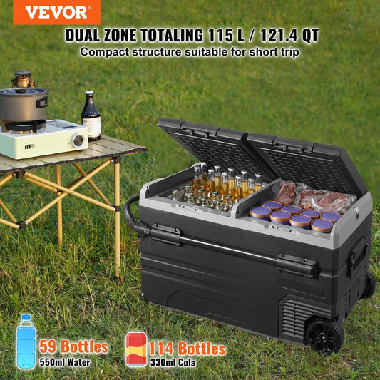 VEVOR 36L 40L 50L 58L 95L 115L Car Refrigerator, 12 Volt,  Dual Zone Portable Freezer, Compressor Cooler for Home Camping RV Car